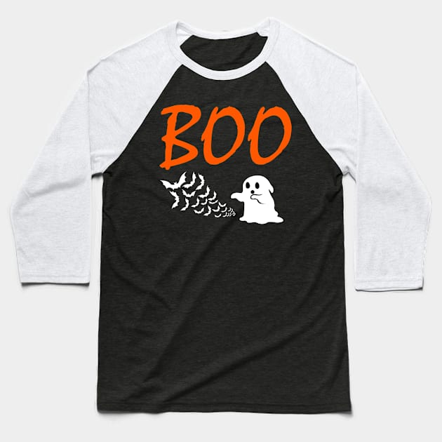 Bats are Scared of Ghosts Too Boo Ghost Halloween Gifts Baseball T-Shirt by ChrisWilson